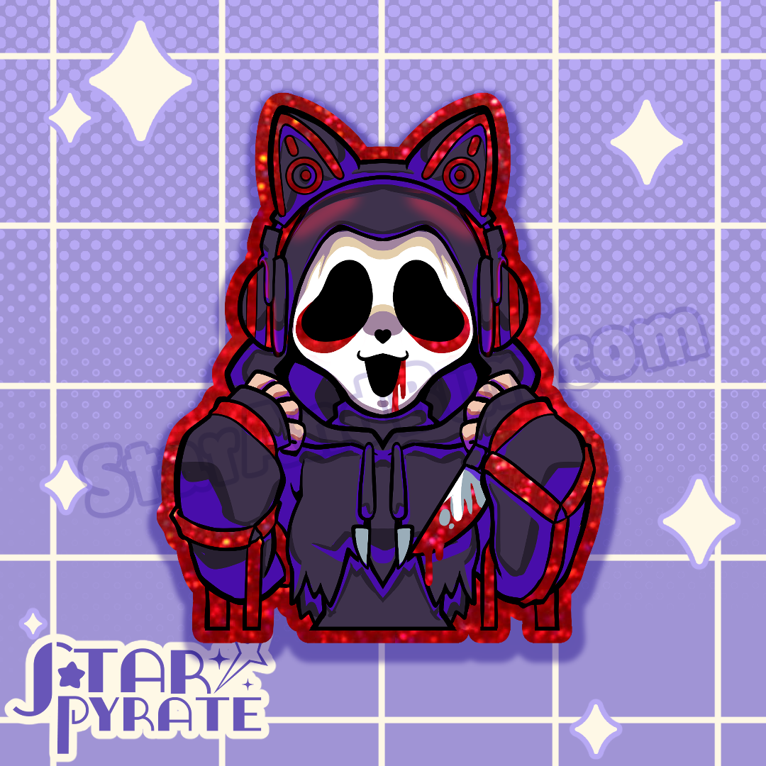 Ghost Face E-Girl Holographic Sticker