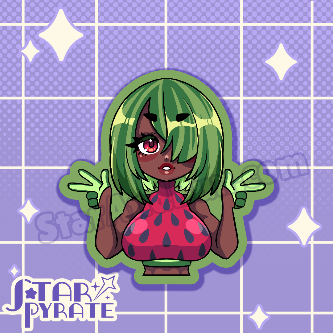 Watermelon Girl Sticker