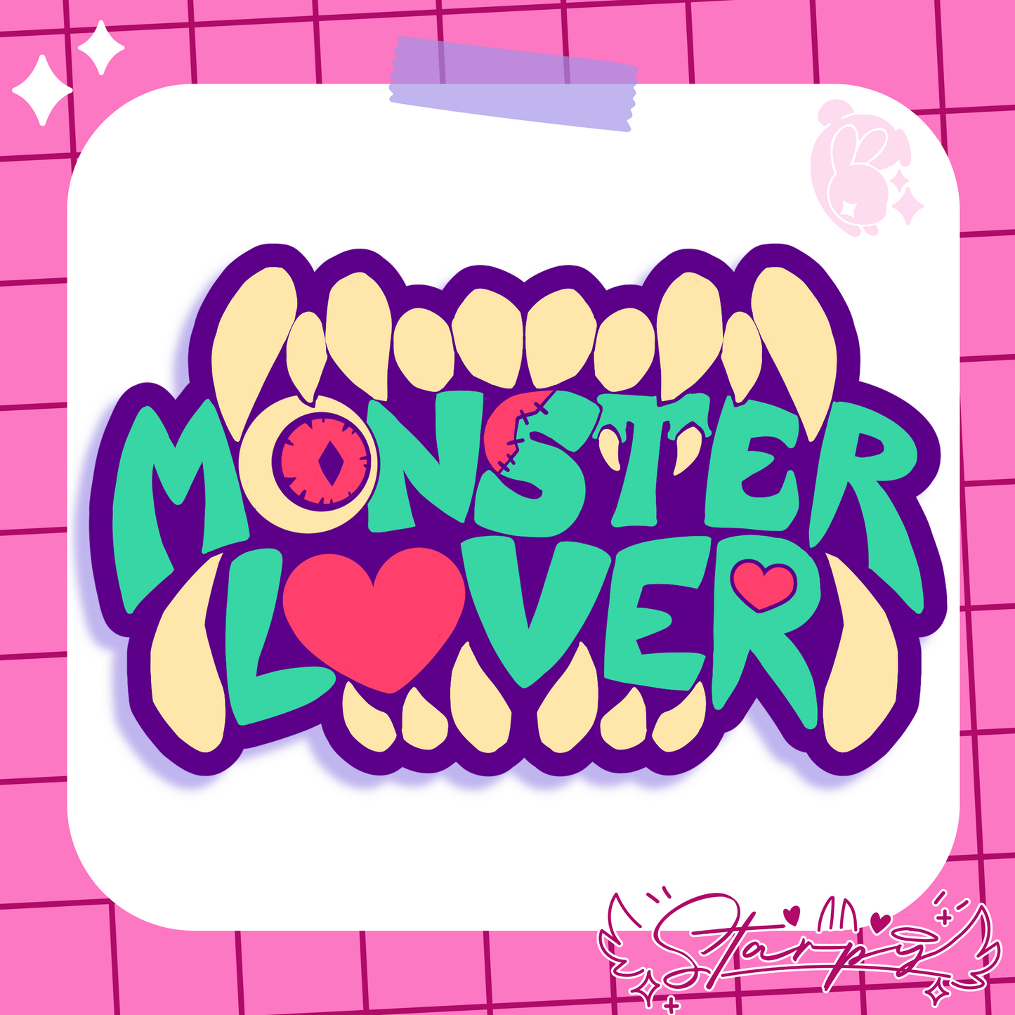 Monster Lover Sticker - Purple