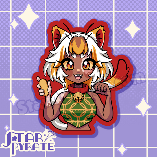 Maneki / Lucky Cat Girl Sticker