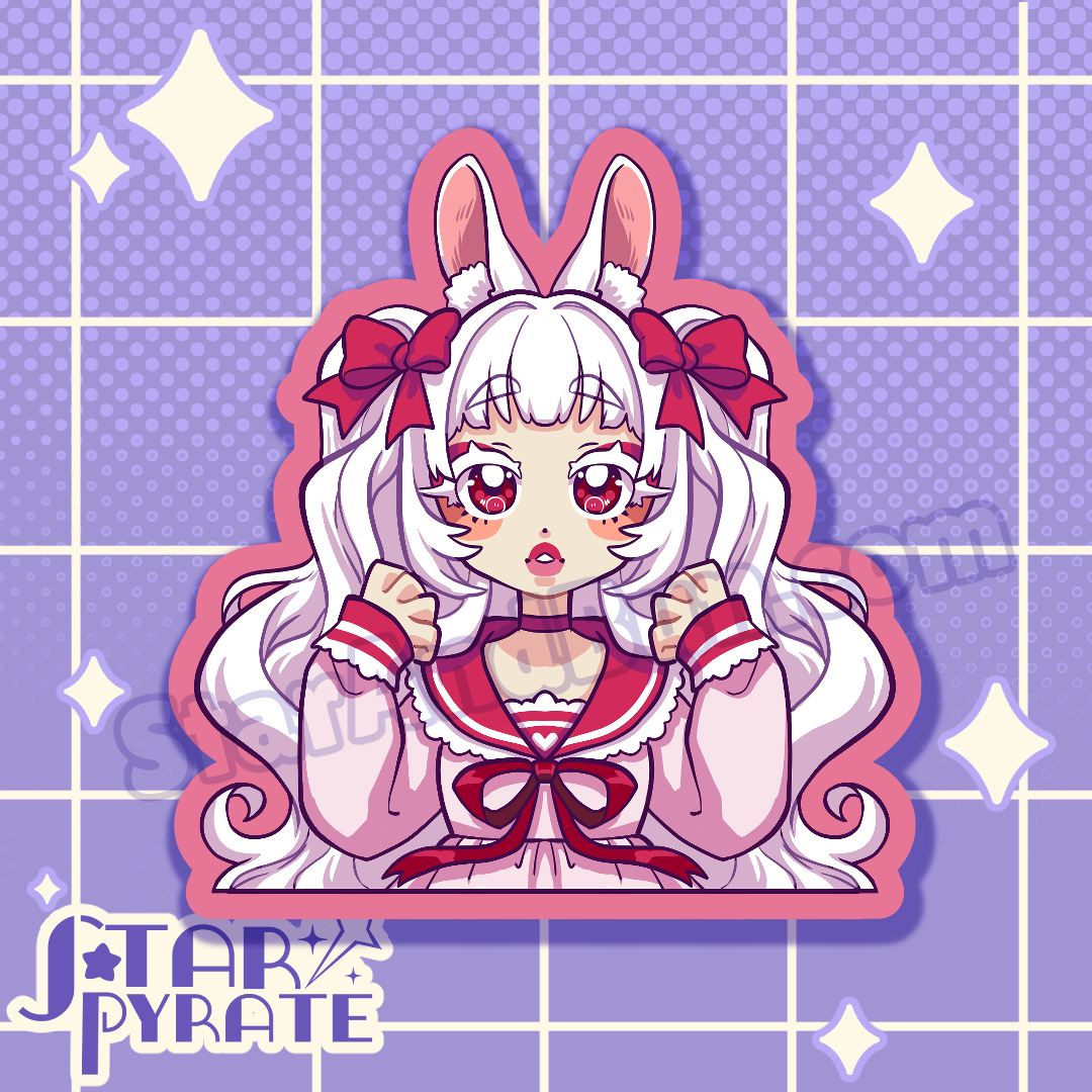 White Rabbit Girl Sticker