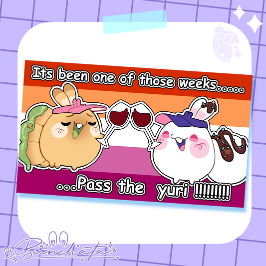 Pass The Yuri, Amibuns!! Holographic Glitter Sticker