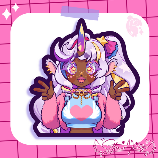 Pastel Unicorn Girl Sticker