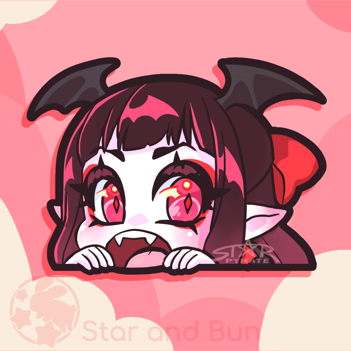 Vampire Peek Car Sticker